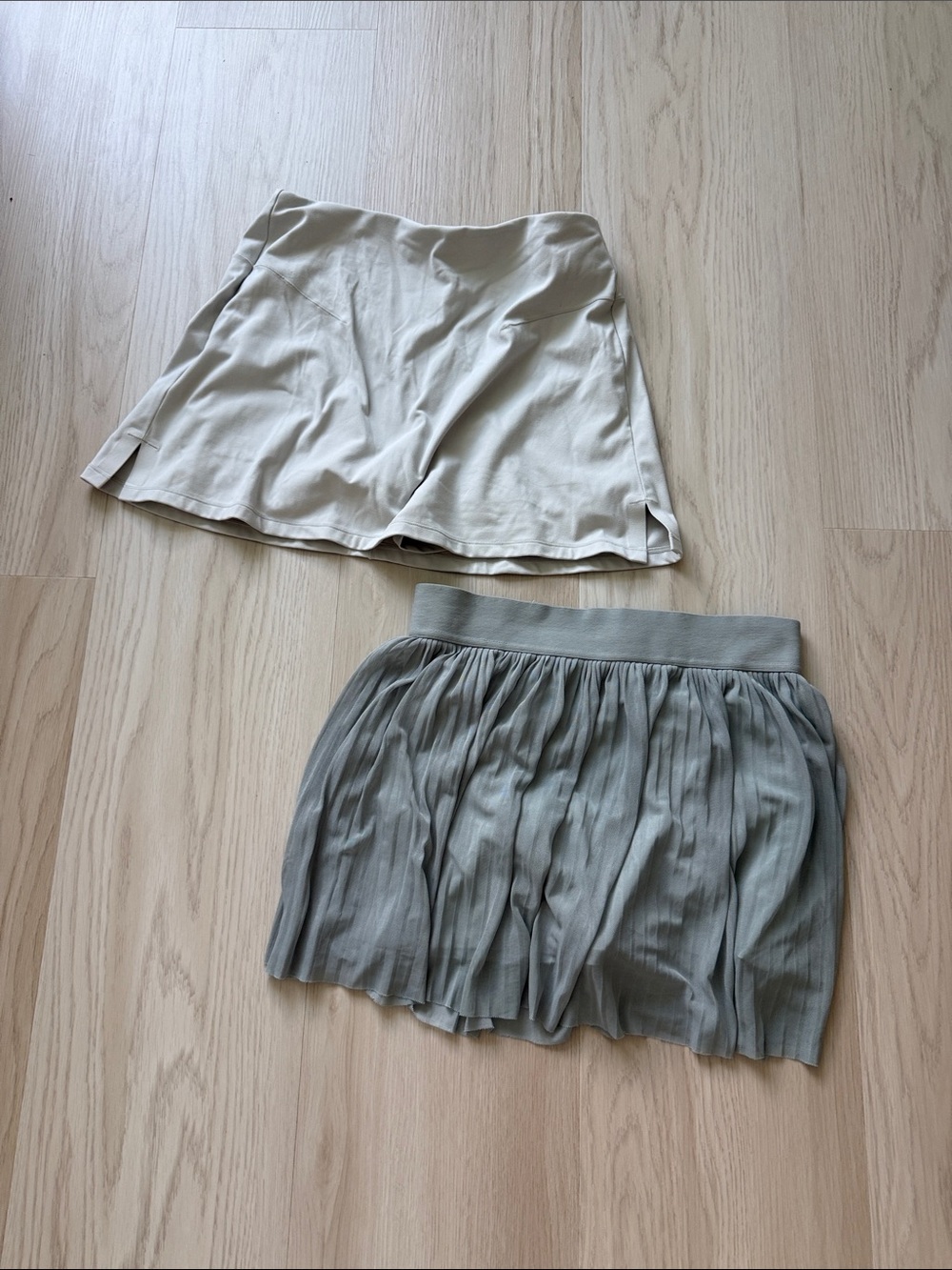 Light Neutral Mini Skirt Duo - Sage- SM